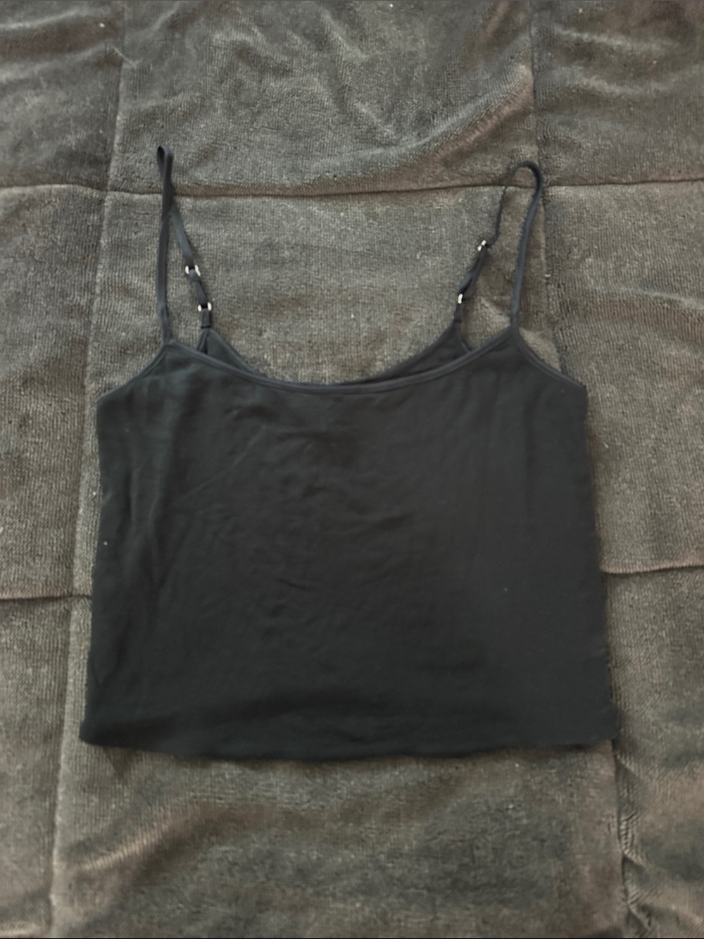 💜2 For $25💜 NWOT Victoria's Secret Black Spaghetti Strap Cropped Loungewear Cami